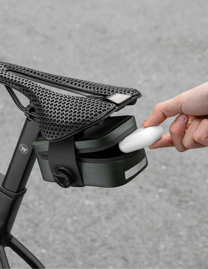 WEST BIKING Bicycle Saddle Bag 600D TPU Seamless Waterproof Wear-Resistant Rotating Lacing Buckle Mini Saddlebag Bike Accessory