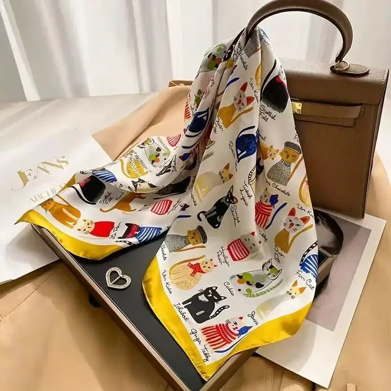 Silky 68x68cm Square Scarf – Stylish & Soft, Multipurpose Head Cover & Elegant Neck Wrap Stylish Print, Silky Soft & Versatile