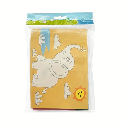 10 piece 3D EVA foam sticker set, DIY cartoon animal learning education painting sticker, art classroom painting puzzle handicra