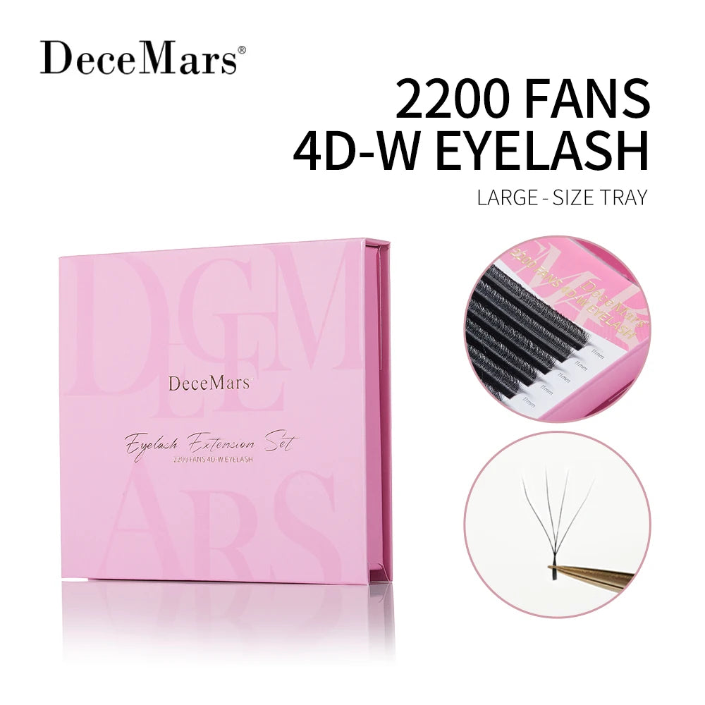 DeceMars Large Amount 4D W Eyelash Extension Large-size Tray 2200 Fans