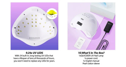 YIKOOLIN SUN5 48W LED UV Lamp for Nails Drying With 4 Timers Automatic Sensor All Gel Professional Nail Art Tools Accessories