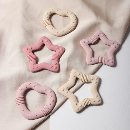 New Star Silicone Teether Food Grade Heart Baby Teething Toy