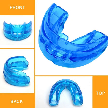 Comfortable Double Braces Athletic Mouthguard Superior No-Boil Design for Maximum Protection of Upper And Lower Teeth