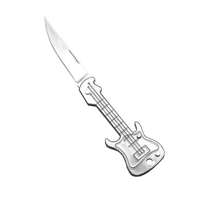 Mini Guitar Keychain Knife Stainless Steel Folding Knife Fishing Filet Knives Portable Multifunction Outdoor Folding Knife