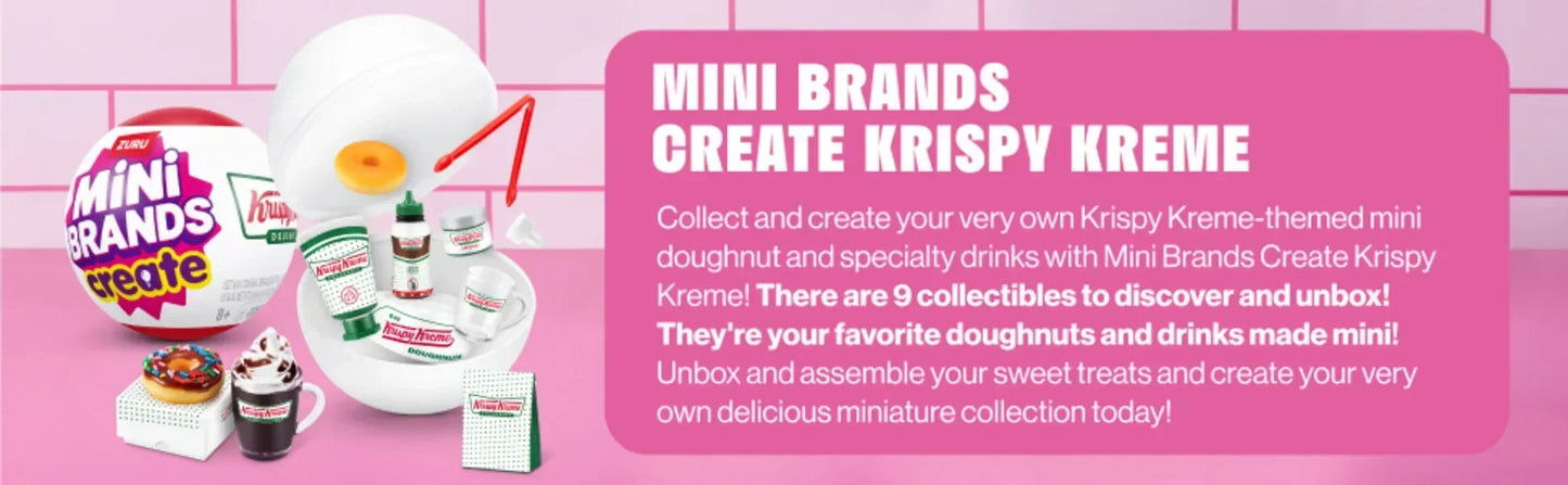 Zuru Mini Brands Krispy Kreme Create Series 1 Surprise Blind Box Toys Mini Food Donut Miniature Food Mystery Packaging Toys