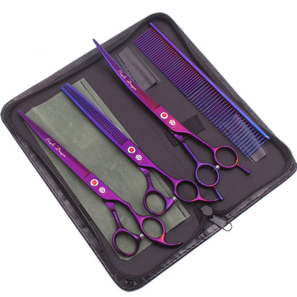 Dog Grooming Scissors Purple Dragon Stainless Gold Professional Dog Shears Scissors To Cut Dog Hair Pet Curved Shears Z3005A