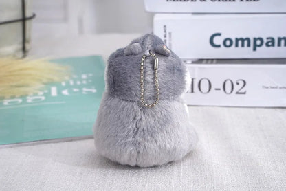 Fluffy Hamster Doll Plush Toys Keychain Pendant Women Girl Faux Fur Pompom Key Ring Trinkets Handbag Backpack School Bag Pendant