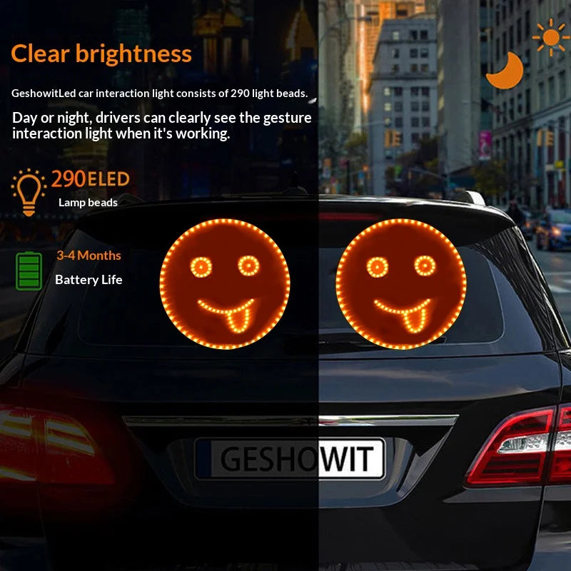 LED Hand Gesture Sign Middle Finger Sign Warning Brake Light Creative Fun Three Models Gesture Lamp Car Interior Rear Windshield