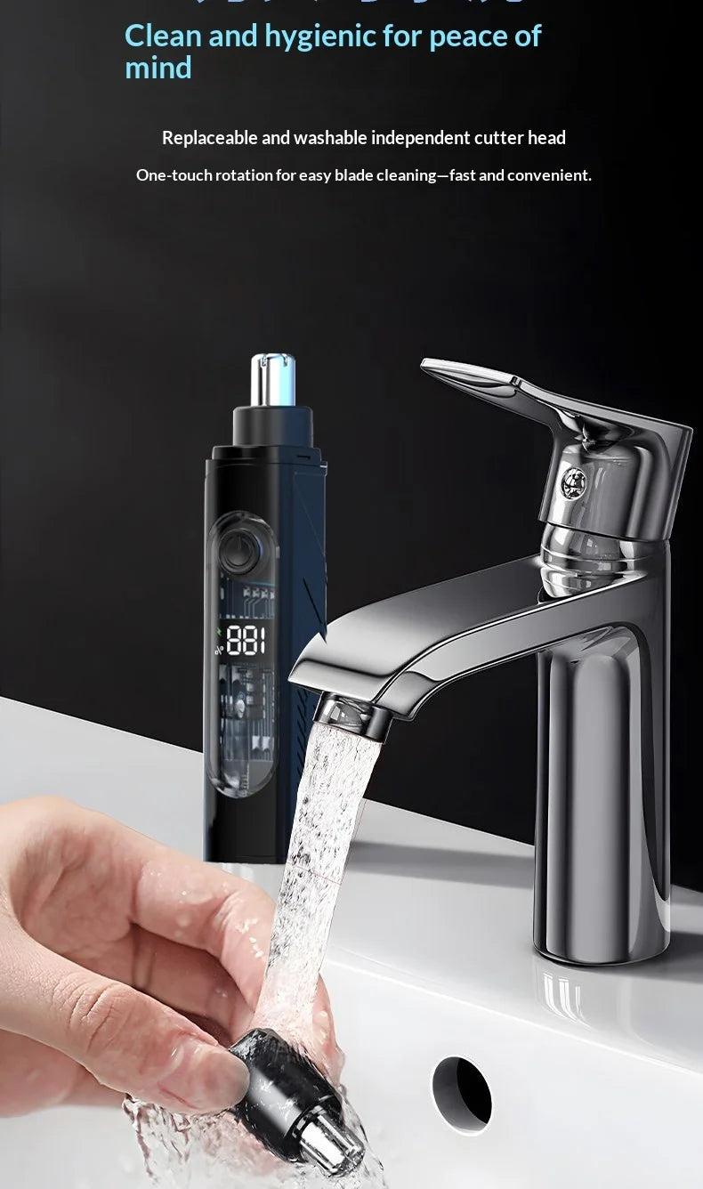 Portable Nose Ear Hair Trimmer Electric Clipper for Men Women Rechargeable Painless Hair Removal Kit