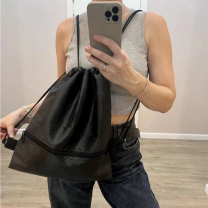 Unisex Drawstring Backpack – Lightweight Gym Bag, Travel Tote, School & Work for Men & Women | Minimalist Daily Carry All-in-One