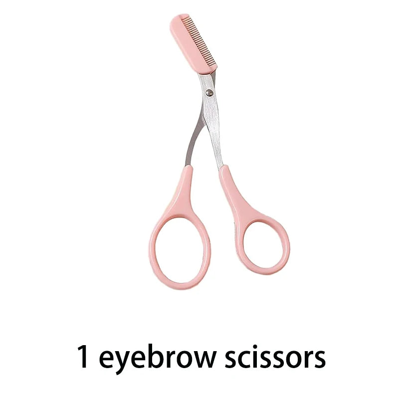 Eyebrow Trimming Knife Eyebrow Face Razor For Women Professional Eyebrow Scissors With Comb Brow Trimmer Scraper Accessories