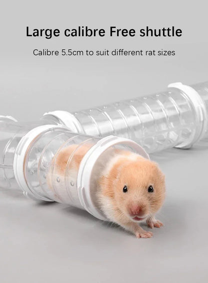 Hamster Coop External Pipelines Can Be Randomly Spliced DIY Landscape Design Pipes Hamster Cage Modification Movement Tunnel
