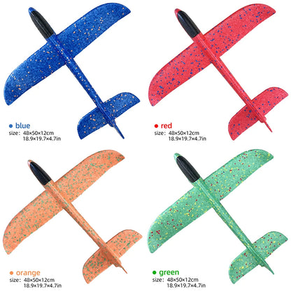 50/33CM Big Foam Plane Glider Hand Throw Airplane LED Inertial EPP Bubble Planes Outdoor Launch Kids Toys for Children Boys Gift
