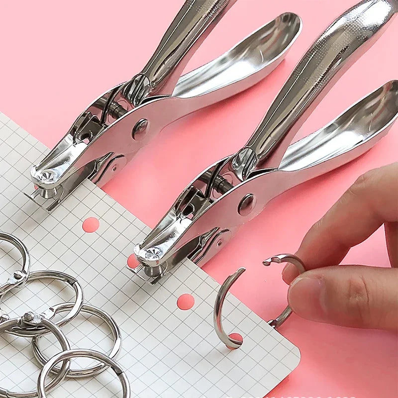 3/6MM Punching Machine Round Hole Paper Stationery Loose-leaf Book Document Binding Punching Cute Manual and Handcrafted
