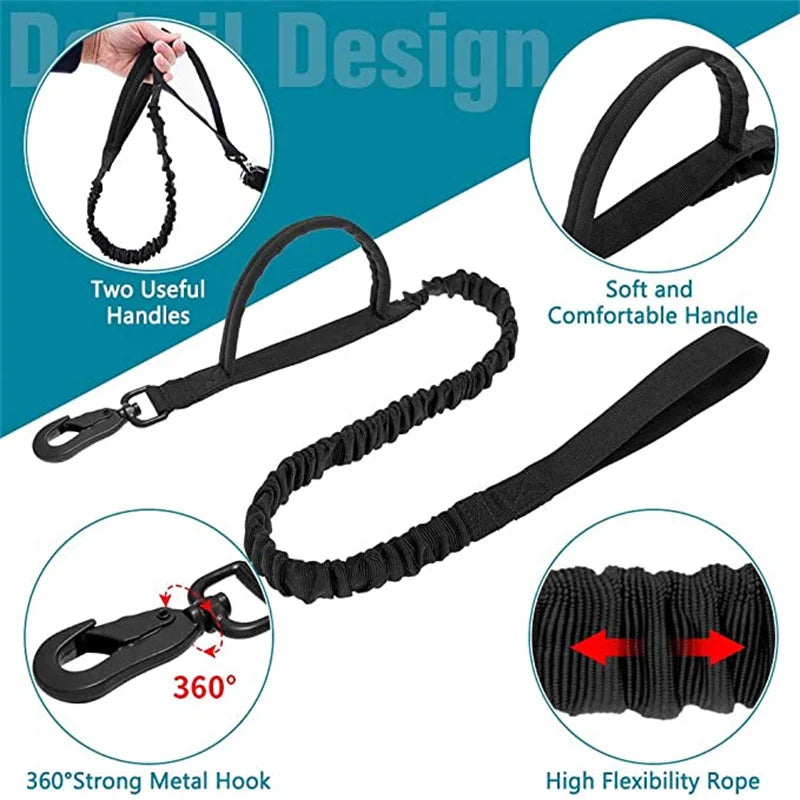 Durable Tactical Dog Collar and Leash Adjustable Military Pet Collar Leash Medium Large Dog German Shepherd Training Accessories