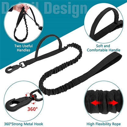 Durable Tactical Dog Collar and Leash Adjustable Military Pet Collar Leash Medium Large Dog German Shepherd Training Accessories