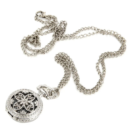 Fashion Vintage Women Quartz Pocket Watch Alloy Hollow Out Flowers Lady Girl Sweater Chain Necklace Pendant Clock Gifts