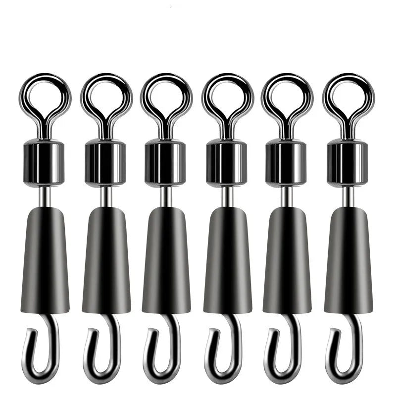 30/50PCSFishing Bearing Swivels Ball Bearing Swivel Solid Rings Fishing Connector Ocean Boat Quick Fast Link Connector