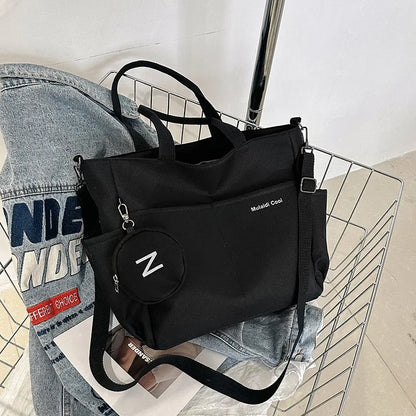 Large capacity Korean version crossbody bag suitable for both male and female college students travel shoulder bag commuting bag