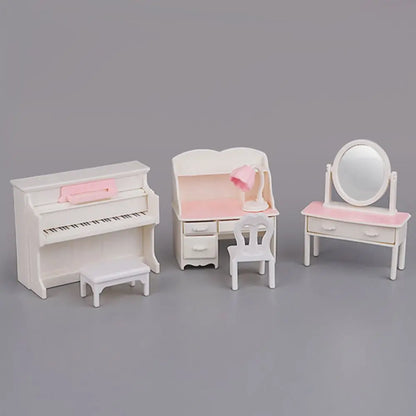 Miniature Furniture 1:12 Dollhouse Kitchen Livingroom Bedroom Set DIY Scene Doll Play Decoration Girl Toy House Gift