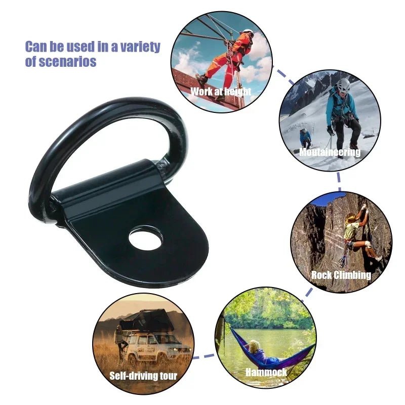 10Pcs D Rings Tie Down Anchors Ring Pull Hook Iron Lashing Ring Load Fit for For Car Truck Trailer RV Van Boat Cargo Accessories
