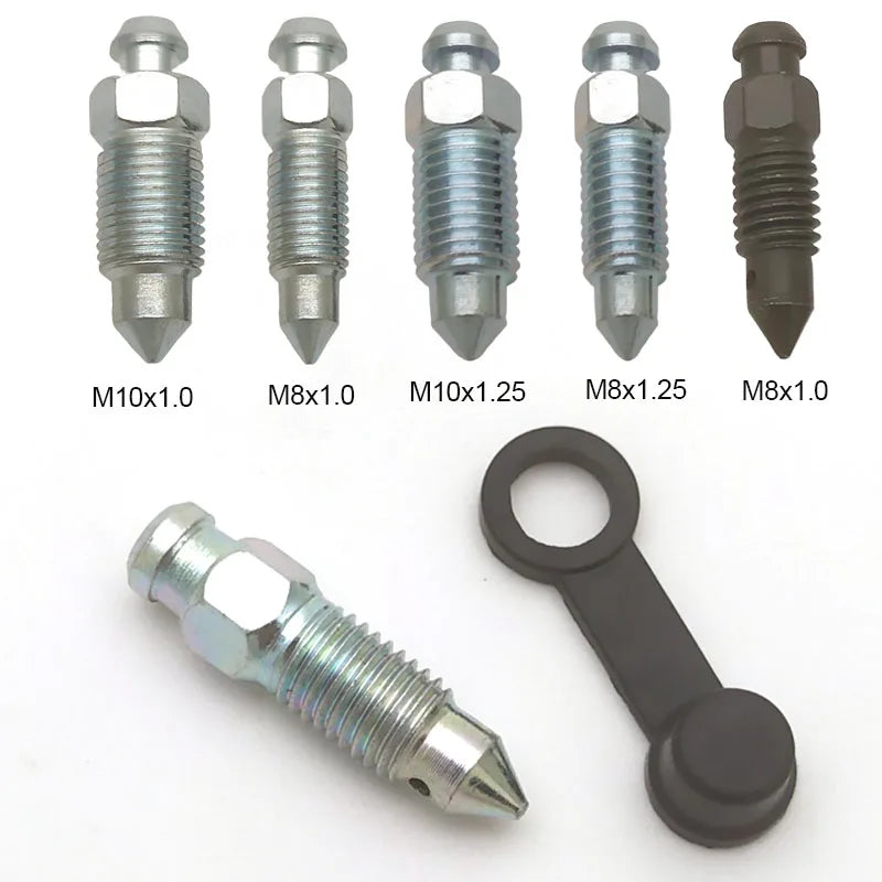 Motorcycle Brake Caliper Oil Drain Deflation Screws M8 M10 with Rubber Cap for Brembo Caliper Air Bleed Nipple Bolts