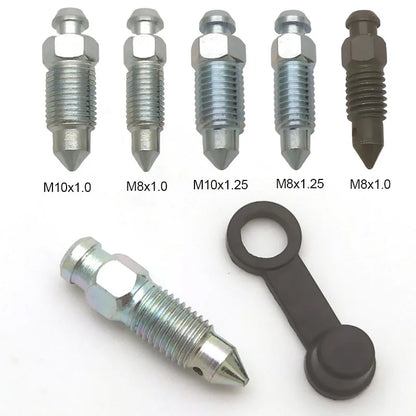 Motorcycle Brake Caliper Oil Drain Deflation Screws M8 M10 with Rubber Cap for Brembo Caliper Air Bleed Nipple Bolts