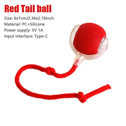 Smart Cat Toys Automatic Rolling Ball Fake Tail Rechargeable Electric Pet Interactive Toy Cat Training Imitate Mouse Tail