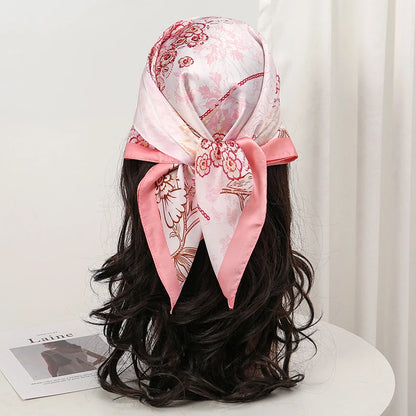 2025 New Fashion Luxury Printed Square Shawl Women 70x70cm Pashmina Silk Scarf Neck Headband Bandana
