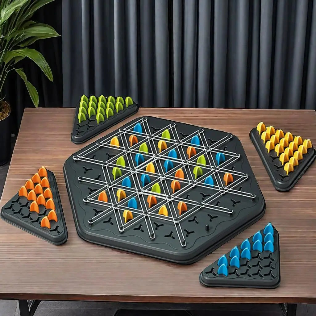 Chain Triangle Chess Triggle Rubber Band Game Toy Board Game competitive Battle Set for kids friends parent-child interaction