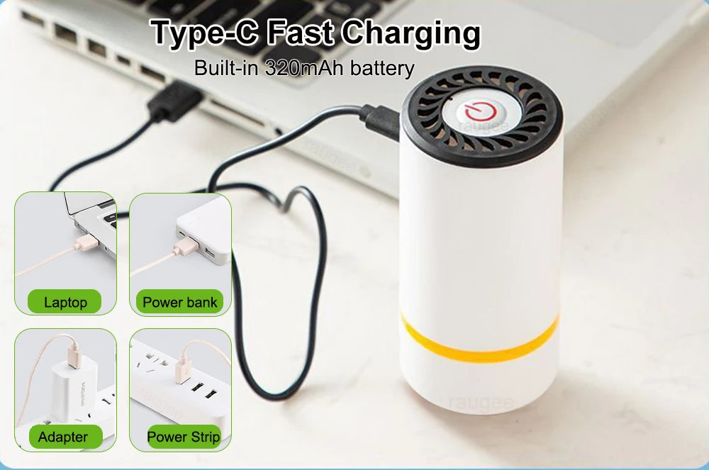 Vacuum Sealer Pump Electric Air Pump Rechargeable Automatic Sealing Machine with Reusable Vacuum Sealer Bags Food Packaging Bag
