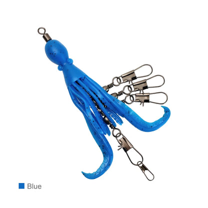 2pcs Silicone Octopus Bait Fishing Connector Pin Set Squid Jig Hook Swivels Bearing Rolling Swivel Solid Ring Tackle for Angling
