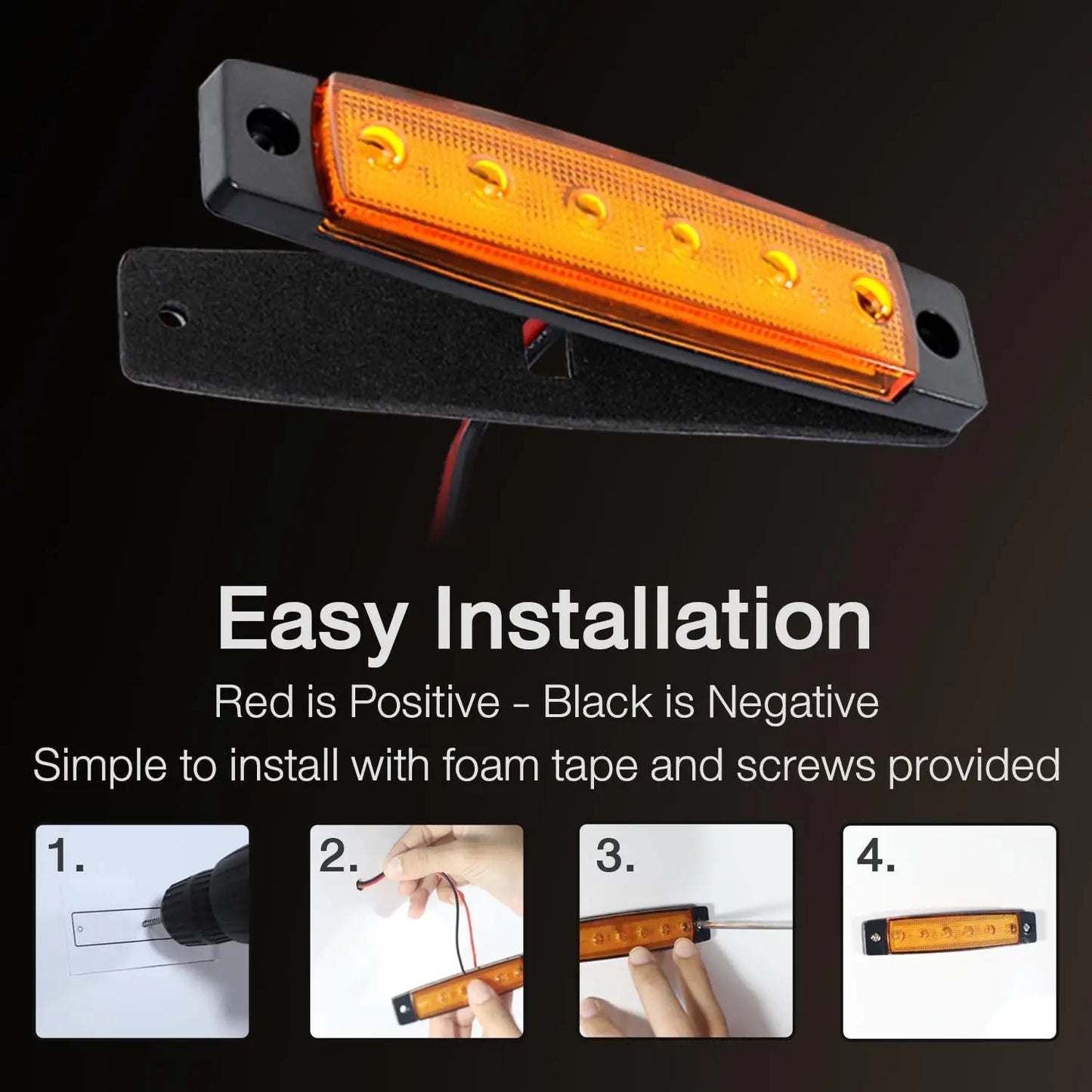 10 PCS Car External Turn Signal LED Lights 24V 12V Auto Bus Truck Lorry UTE Trailer Tail Warning Lamp Brake Indicator Lights