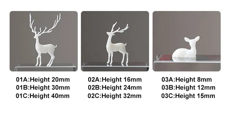 JCD Mini Elk Deer Resin Filled Model Epoxy Animal Mold 3D Miniature Landscape Accessories for Diy Crafts Jewelry Making