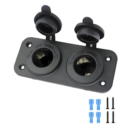 DIY 1/2/3 Holes Panel Waterproof Cigarette Lighter Socket Power Outlet Replacement Kits for Car Motorcycle Boat RV Truck 12V