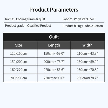 2025 new Japanese polyester cotton quilted summer quilt skin-friendly washable light luxury style solid color lightweight