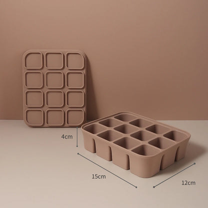 baby Ice Cube Tray Silicone with Lids Flexible Ice Molds for Beverages,Baby Food storage mould, BPA-free