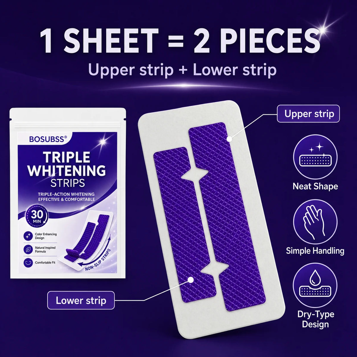 16/8/4pcsWhitening Strips for Teeth, At-Home Smile Care Strips, Easy-Use Oral Beauty Strips for Daily Routine, Bright Smile Appe