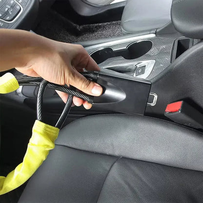 Truck steering wheel lock Universal auto seat belt buckle lock rope Car 5mm thick braided steel cable anti-theft safety lock set