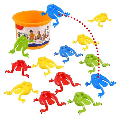 20pcs Jumping Plastic Frog Bounce Fidget Classic Toy Stress Relief Toy Birthday，Family Party Game Toy Discounts Prizes