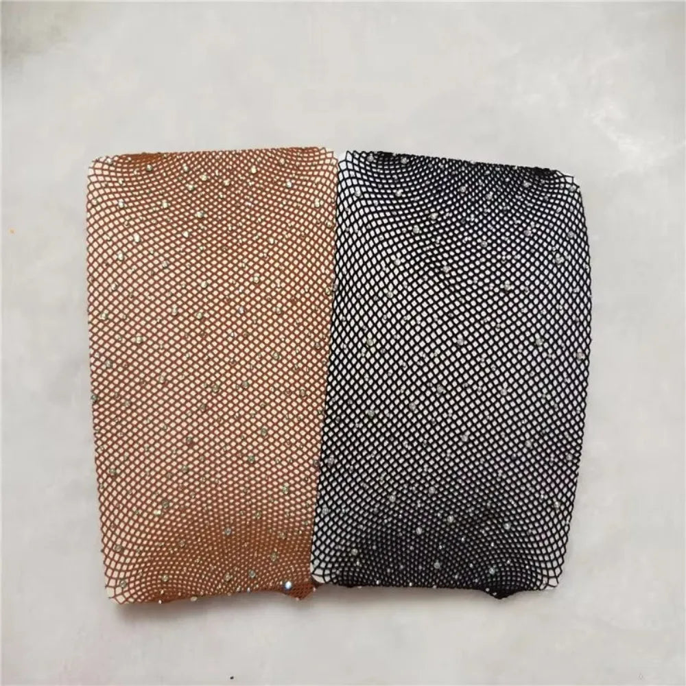 Child Fish Net Rhinestone Stretchy Tight Performance Costume Fishnet Legging Princess Baby Girls Shining Diamonds Mesh Pantyhose
