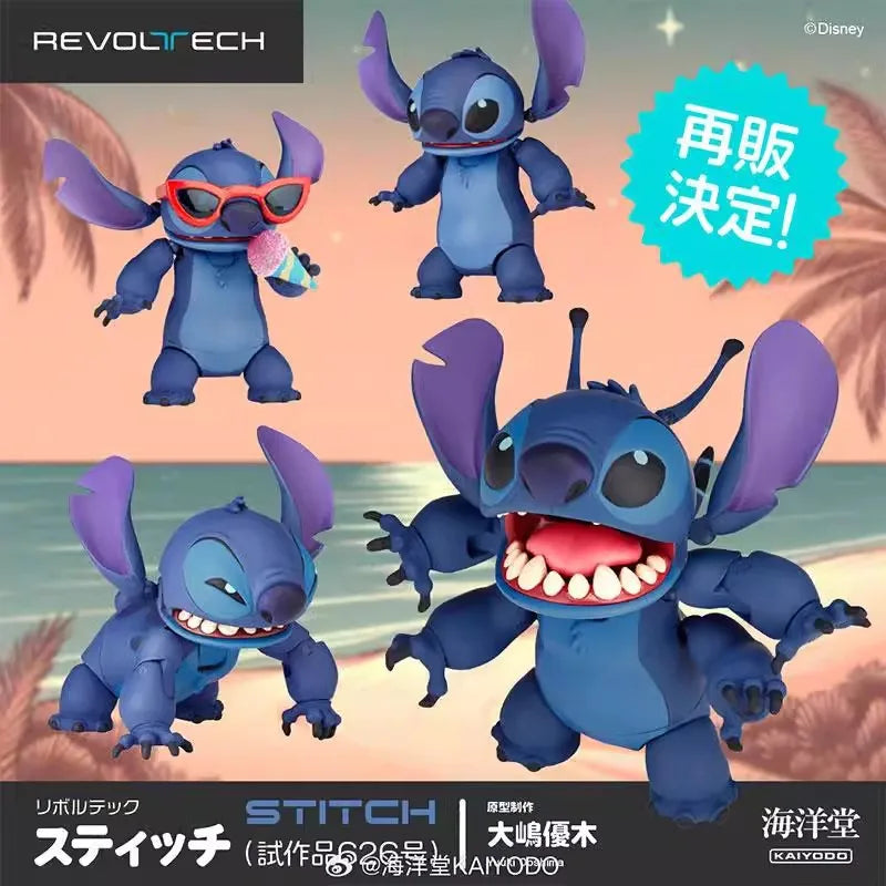 2025 New Kaiyodo Stitch Action Figure Revoltech Stitch Figurine Joint Mobile Model Toys Ko Version Collection Children Gifts