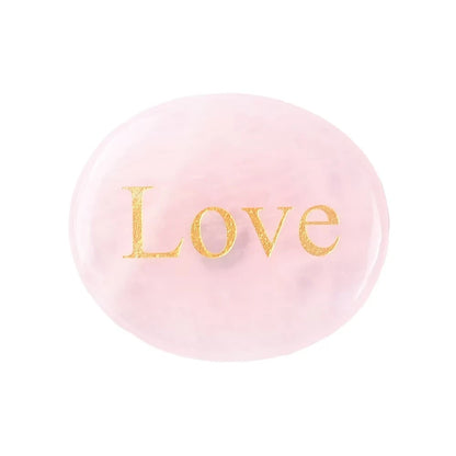 Crystal Worry Stone Double Plane Shaped Piece Inspirational Palm Stone, Engraved With Words To Relieve Worries Jade Energy Stone