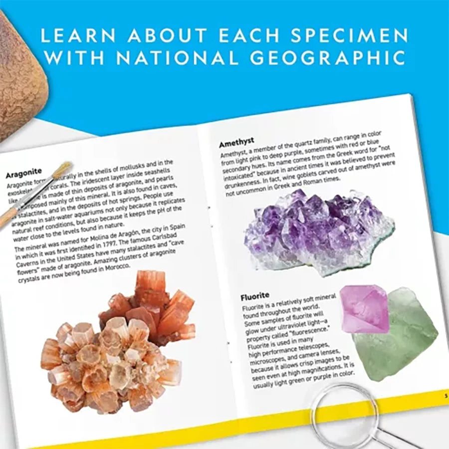 nationals geographics dig and discover gem stone crystal dig toy set child learning educational toy crystal mining kit Kids gift