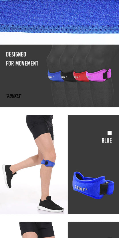 AOLIKES 1PCS Knee Patellar Tendon Knee Support Strape Brace Adjustable Shock Absorption Compression Knee Pad for Basketball