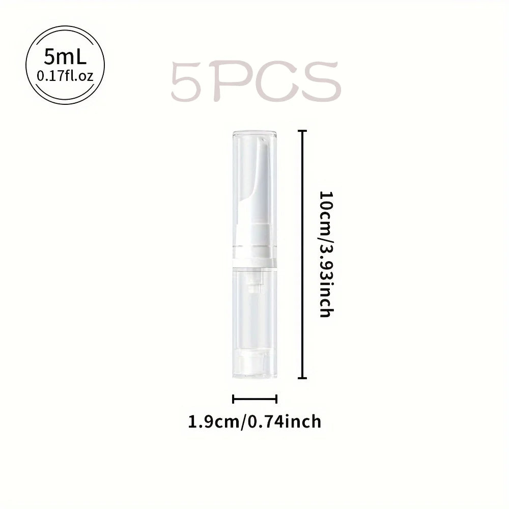 5/10/15ml Clear Foundation Dispenser Bottle Portable Travel Essence Sample Container Airless Vacuum Eye Gel Cream Empty Tubes