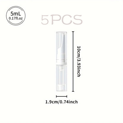5/10/15ml Clear Foundation Dispenser Bottle Portable Travel Essence Sample Container Airless Vacuum Eye Gel Cream Empty Tubes