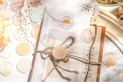 Mr.Paper 4 Style Fire Paint Seal Drip Glue Stickers Good-Looking Envelopes Sealing Paste Handbook Decoration Sticker Stationery