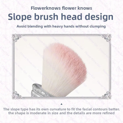 Flower Knows Shell Pearl  Series Blush Brush Wool Loose Powder Highlighter Brushes