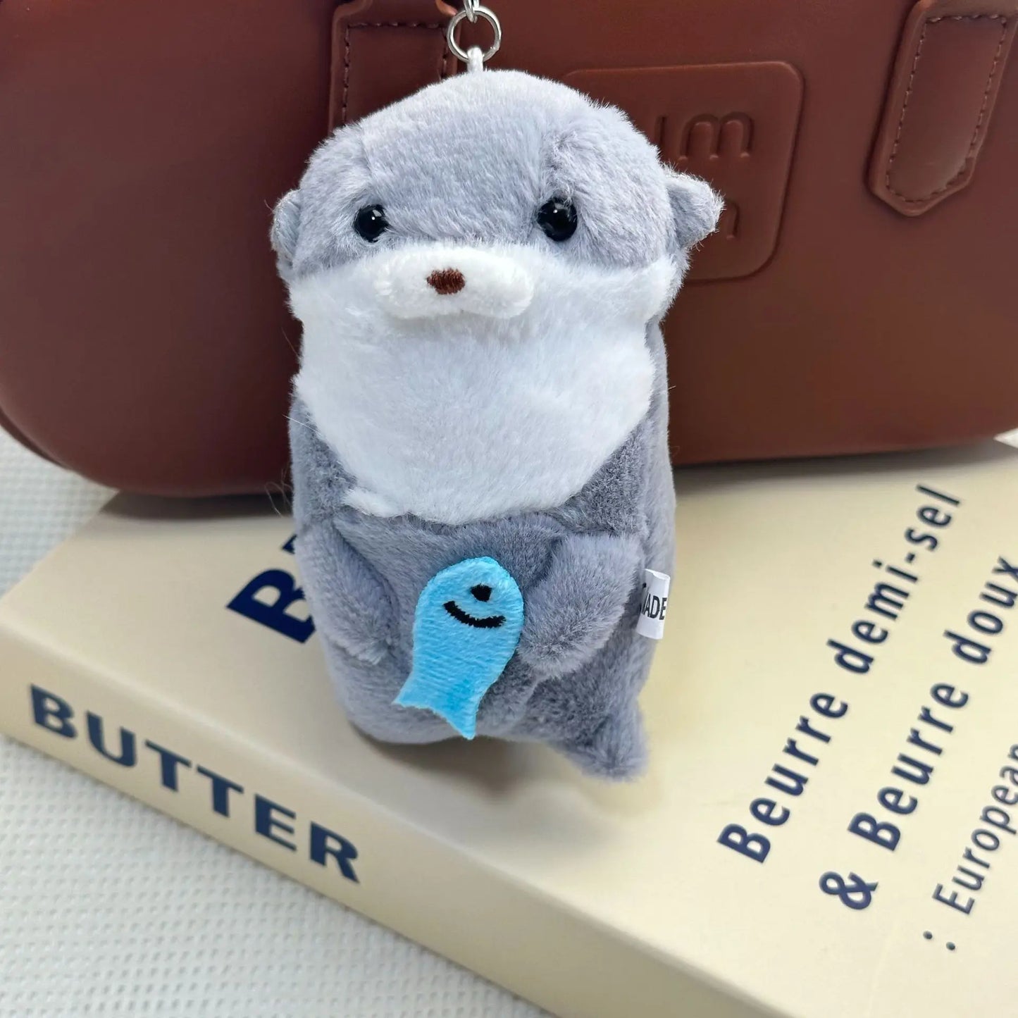Cute Little Otter Hug Fish Plush Doll Pendant Doll Gift Gift Cute Girl Heart Keychain Pendant Creative Gift